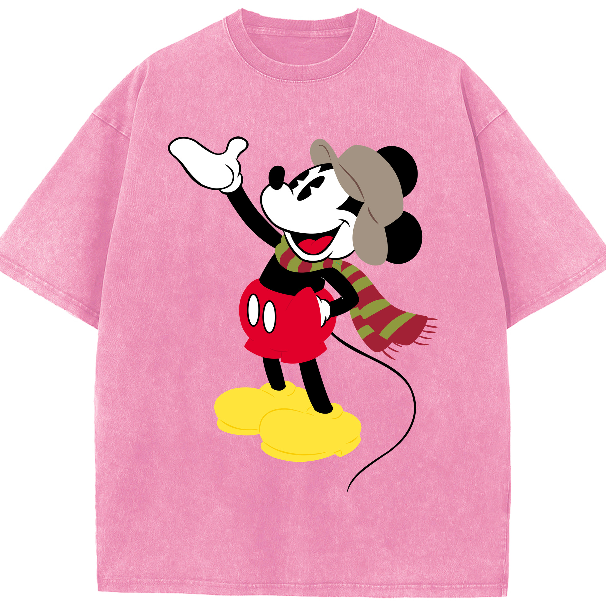 （画像用） ミッキーマウス Mickey Mouse 綿100% ヴィンテージ風 半袖Tシャツ（フロントプリント）